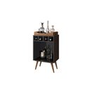 Ver imagem 2 de Aparador Decorativo Bar Pub com Bandeja Preto/madeira