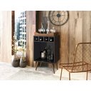 Ver imagem 1 de Aparador Decorativo Bar Pub com Bandeja Preto/madeira