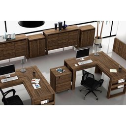 Balcão de Escritório ME4149 c/ 2 Portas c/ Chave Branco - Tecno Mobili - 6