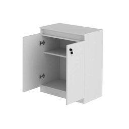 Balcão de Escritório ME4149 c/ 2 Portas c/ Chave Branco - Tecno Mobili - 4