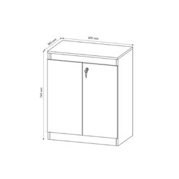 Balcão de Escritório ME4149 c/ 2 Portas c/ Chave Branco - Tecno Mobili - 3