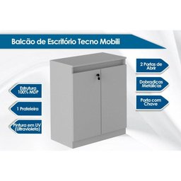 Balcão de Escritório ME4149 c/ 2 Portas c/ Chave Branco - Tecno Mobili - 2