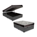 Ver imagem 1 de Cama Box Baú Casal Colchão Aylla Espuma D33 Acolchões + Box Sintético 55x138x188 Cor:Cinza