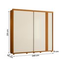 Ver imagem 4 de Guarda Roupa Casal Acácia 2 Portas de Correr 4 Gavetas Cinamomo-Off White-Salvia