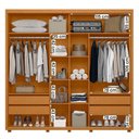 Ver imagem 3 de Guarda Roupa Casal Acácia 2 Portas de Correr 4 Gavetas Cinamomo-Off White-Salvia