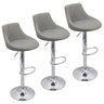 Kit 3 Banquetas Milano Carmel Estofada Giratória C/ Regulagem - Cinza - 1
