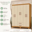Ver imagem 2 de Guarda Roupa Infantil Encanto 6 Portas 2 Gavetas