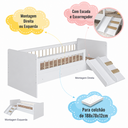 Ver imagem 6 de Cama Infantil Montessoriana com Escada e Escorregador Linha Affetto Branco - Completa Móveis