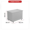 Ver imagem 3 de Bau Infantil de Madeira Organizador com Tampa Pés Rodízios Rodinhas Caixa de Brinquedos Luquinha:Off
