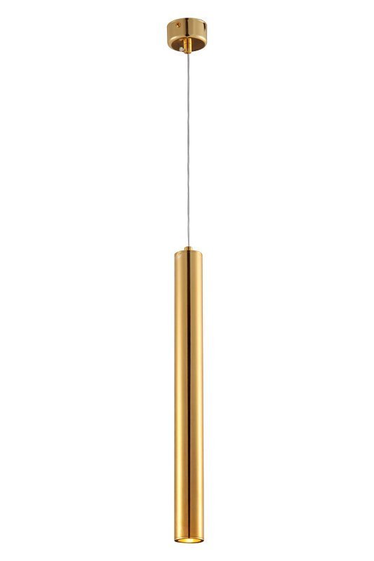 Pendente Tubo Tubeto Dourado Lustre Sala Cozinha Ilha Quarto 4cmx40cm Lâmpada Led Inclusa Inl69 - 1