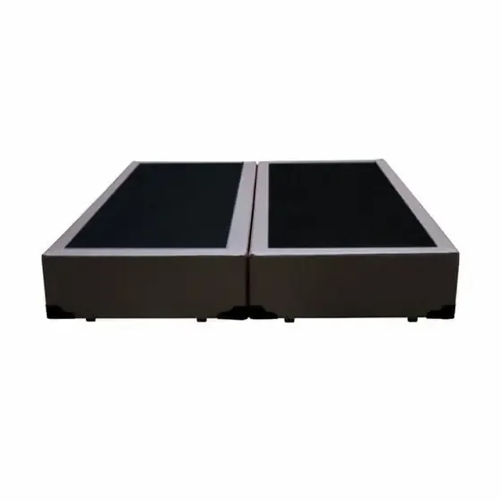 Cama Box Casal Bipartido Principe Das Camas Sintético Marrom 138x188x40