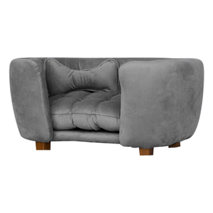 Poltrona Cama Pet Baby Hanna Estofada Tecido Veludo:cinza