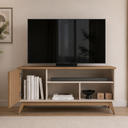 Ver imagem 3 de Rack para TV até 50 Polegadas Moderno Malbec Wood - Off/Nature