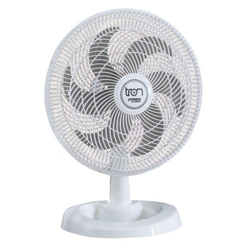 Ventilador Mesa Lorena Branco Oscilante 127v Pás Prata