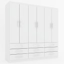 Ver imagem 2 de Guarda-Roupa Casal Piemonte 6 Portas 9 Gavetas Branco - Panorama Móveis