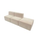 Ver imagem 3 de Sofá Modular Boucle Kit 3 Módulos 2 Meios e Chaise Espuma Premium Sala a Vácuo 2,31m - Marfim