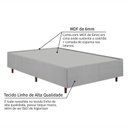 Ver mais imagens de Kit Cama Box Casal + Cabeceira Estofada em Madeira Maciça Curva Provençal com Capitonê Cinza/Linho