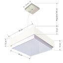 Ver imagem 2 de Lustre para Sala de Jantar Vivare Md-4405 Cúpula em Tecido 60x60cm Cor Branco Bivolt