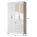 Ver imagem 5 de Guarda Roupa Solteiro Sobral 4 Portas e 4 Gavetas Flex Branco com Espelho Moval Branco