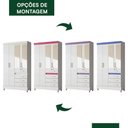 Ver imagem 4 de Guarda Roupa Solteiro Sobral 4 Portas e 4 Gavetas Flex Branco com Espelho Moval Branco