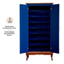 Ver imagem 3 de Adega de Vinho 2 Portas e Pés Luiz Xv 2073 Florença - Laca Azul Bic/imbuia