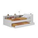 Ver imagem 5 de Cama Solteiro com Nicho e Cama Auxiliar Aria Espresso Móveis Branco