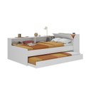 Ver imagem 4 de Cama Solteiro com Nicho e Cama Auxiliar Aria Espresso Móveis Branco