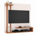 Ver imagem 1 de Estante Painel Parede Tv 32 Polegadas Smart Prateleiras Sala Quarto Pequeno Moderno Off/nature