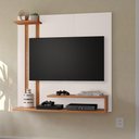 Ver imagem 2 de Estante Painel Parede Tv 32 Polegadas Smart Prateleiras Sala Quarto Pequeno Moderno Off/nature