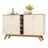 Balcão Buffet Jocasta 4 Portas com Adega para Sala de Estar e Jantar Off/cedro - 2