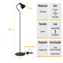 Ver imagem 4 de Kit com 2 Luminárias Coluna Abajur Piso Chão Spot City - Preto