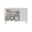 Ver imagem 5 de Balcão Armário Gabinete para Pia de Cozinha 118 Cm Bruna 2 Portas e 3 Gaveta Branco