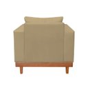 Ver imagem 5 de Kit 2 Poltronas Living + Sofá 3 Lugares com Base Madeira Suede Cor:capuccino