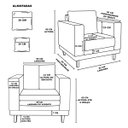 Ver imagem 6 de Kit 2 Poltronas Living + Sofá 3 Lugares com Base Madeira Suede Cor:capuccino