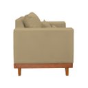 Ver imagem 4 de Kit 2 Poltronas Living + Sofá 3 Lugares com Base Madeira Suede Cor:capuccino