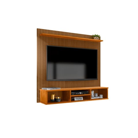 Painel Suspenso Home TV até 50 Polegadas Ripado 3D Everest:Naturale/Ripado 3D