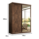 Ver mais imagens de Guarda Roupa Solteiro Roma 2 Portas Corre 2 Gavetas com Espelho