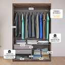 Ver imagem 5 de Guarda Roupa Solteiro Roma 2 Portas Corre 2 Gavetas com Espelho