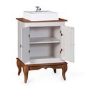 Ver imagem 4 de Gabinete para Banheiro 2 Portas com Cuba Dália 3057 - Off White/imbuia Glazer