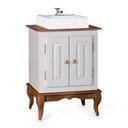 Ver imagem 1 de Gabinete para Banheiro 2 Portas com Cuba Dália 3057 - Off White/imbuia Glazer