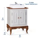 Ver imagem 5 de Gabinete para Banheiro 2 Portas com Cuba Dália 3057 - Off White/imbuia Glazer