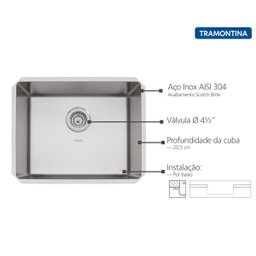Cuba de Embutir Quadrum Aço Inox Design Collection 50 U - Tramontina 94900/516 - 3