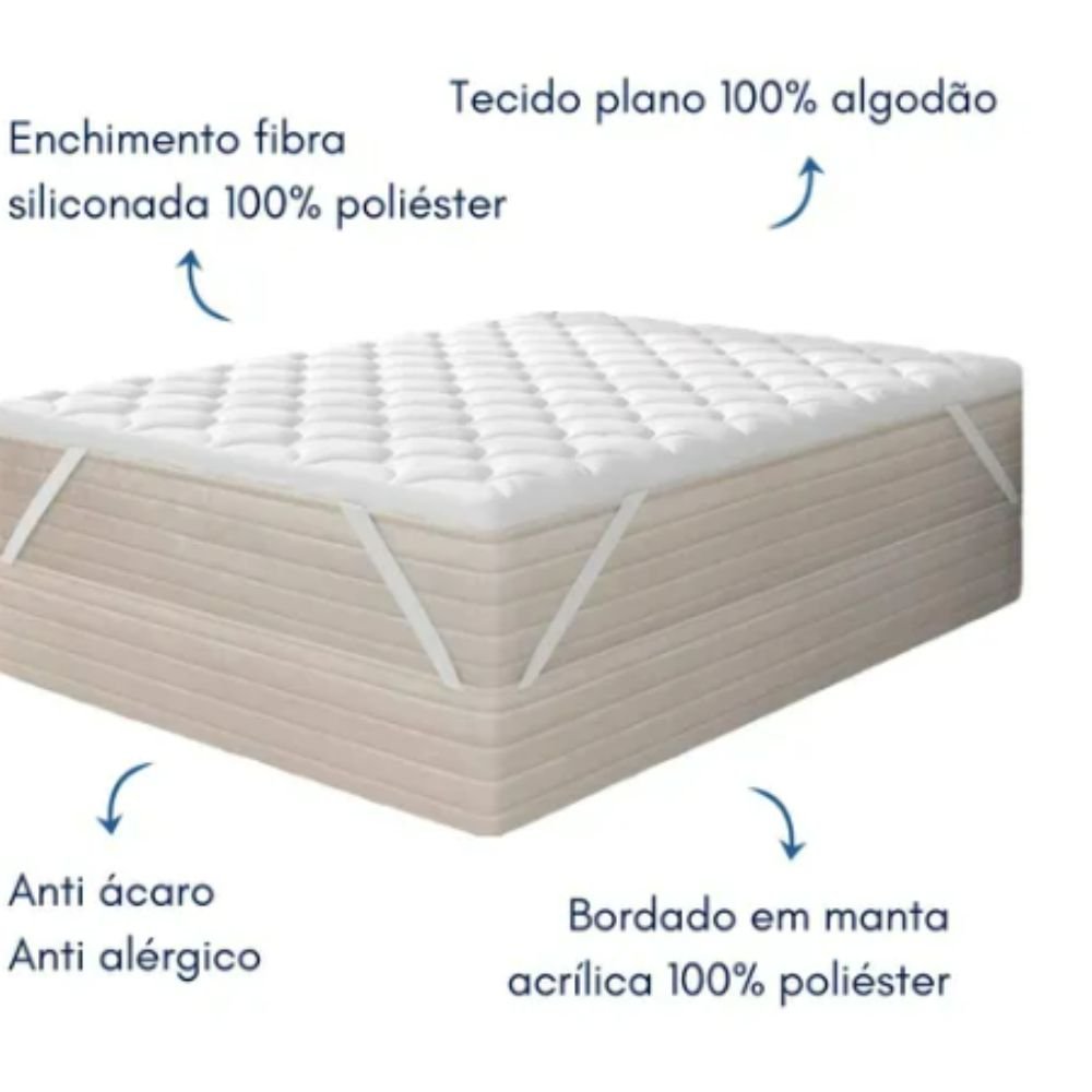 Pillow Top Casal Ortobom 200 Fios Percal 100% Algodão Hipoalérgico - 4