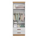 Ver imagem 4 de Dormitório Infantil Ônix Guarda Roupa, Aéreo 4 Portas e Bicama Flex Nature/branco - Peternella M