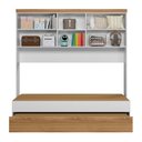 Ver imagem 3 de Dormitório Infantil Ônix Guarda Roupa, Aéreo 4 Portas e Bicama Flex Nature/branco - Peternella M