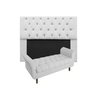 Jogo Cabeceira Mirage com Recamier Grécia Casal 140 Cm Suede Branco - Incasa Decor - 1