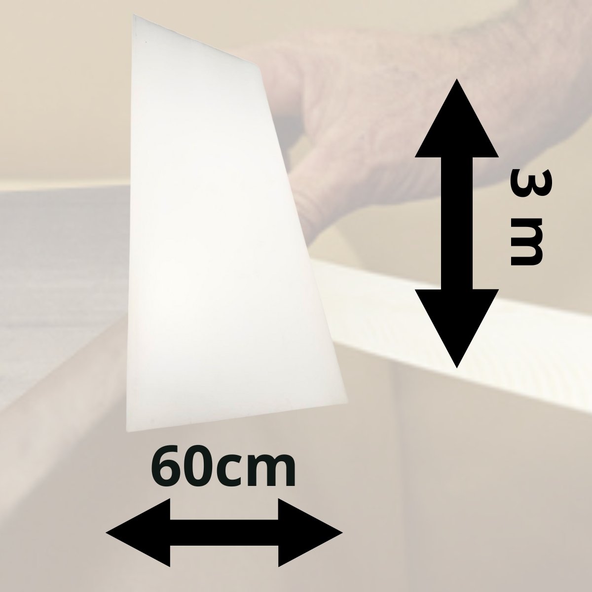 Revest para Formica Parede Branca Tx Fosco 3m X 1.3mm X 60cm Acabamento Resistente Moveis - 3