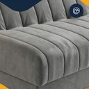 Ver imagem 4 de Sofá Cama Reclinável 3 Lugares Espuma Fibra Siliconada Campeche Linho 180cm