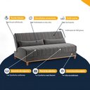 Ver imagem 7 de Sofá Cama Reclinável 3 Lugares Espuma Fibra Siliconada Campeche Linho 180cm