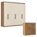 Ver imagem 1 de Cômoda Montevideu e Guarda Roupa Casal Venice 62780 Amendola Touch Off White - Demóbile